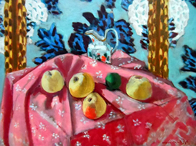 Still Life with Apples on Pink Cloth Henri Matisse